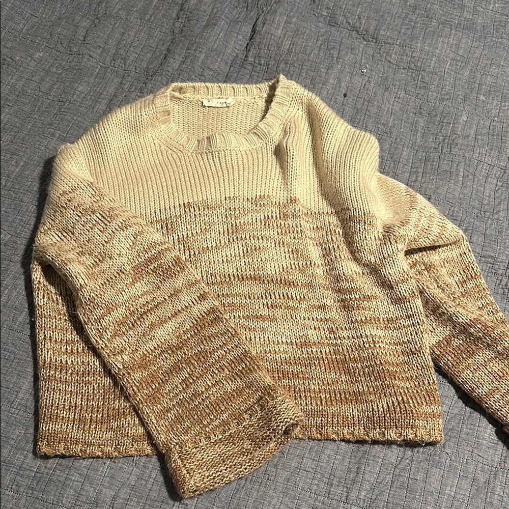 DONATED Beige and Brown Women's Sweater